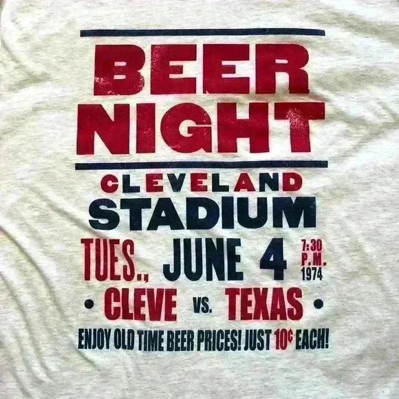 Cle Clothing Co 10 Cents Beer Night Cleveland MLB T-Shirt XXL - Picture 2 of 5